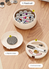 Beige Modern Compact Sewing Kit Organizer - All-in-One with Magnetic Needle Case