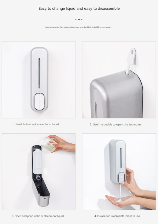2 Pcs (Gold + Silver) Modern Wall-Mounted Press Soap Dispenser - 300ml Refillable Pump for Bathroom & Kitchen