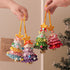 2 Pcs Style A Yellow and Pink Handmade Crochet Christmas Tree Ornament - Festive Hanging Decoration with Jingle Bell