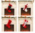 2 Pcs Red Stitching Green Bow Luxurious Velvet Christmas Stocking with Elegant Bow - Large 45cm Holiday Mantel Decoration
