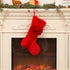 2 Pcs Red Stitching Red Bow Luxurious Velvet Christmas Stocking with Elegant Bow - Large 45cm Holiday Mantel Decoration