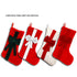 2 Pcs Red Stitching Red Bow Luxurious Velvet Christmas Stocking with Elegant Bow - Large 45cm Holiday Mantel Decoration