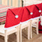 Red Festive Santa Hat Dining Chair Covers - Set of 8 for Holiday Party Decoration