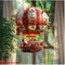 Red Whimsical Santa's Hot Air Balloon Ornament - 2D Flat Acrylic Hanging Decoration for Wall & Tree