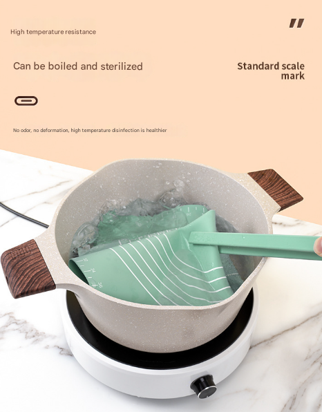 Dark Blue 3-Piece Silicone Baking Set - Non-Stick Pastry Mat with Measurements, Rolling Pin & Dough Scraper