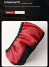 2-Pack (Type A + Type B) Red And Black Sporty Carbon Fiber Leather Steering Wheel Cover - Universal 38cm Easy-Fit Elastic Grip