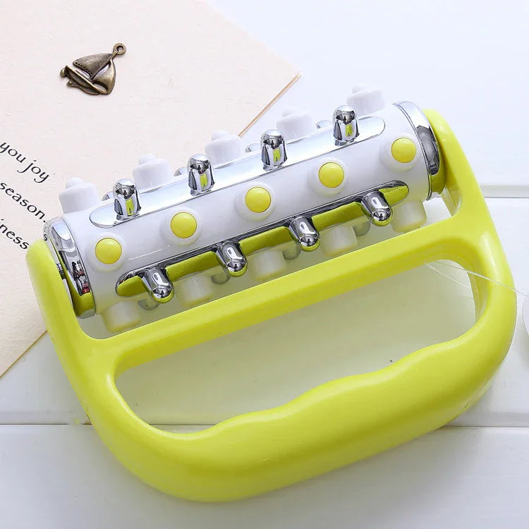 Light Green Ergonomic Body Roller Massager - Handheld Deep Tissue Tool for Muscle Relief and Fascia Release