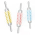 Pink and Grey Dual Row Spiky Muscle Roller Stick - Deep Tissue Massager for Back and Leg Recovery