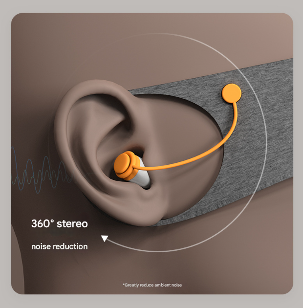 Grey 2-in-1 Blackout Sleep Mask with Integrated Noise Reducing Earplugs for Undisturbed Rest