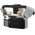 Grey and Black Stitching Universal Stroller Organiser Caddy with Insulated Cup Holders and Detachable Wristlet
