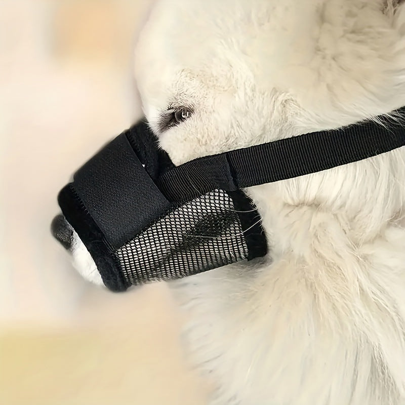 3 Pcs Size M Black Breathable Mesh Dog Muzzle - Soft & Comfortable Guard to Prevent Biting, Allows Panting and Drinking
