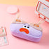 Purple and Blonde Hair Cute Plush Monster Pencil Case - Fluffy Stationery Pouch with DIY Styleable Hair for Kids