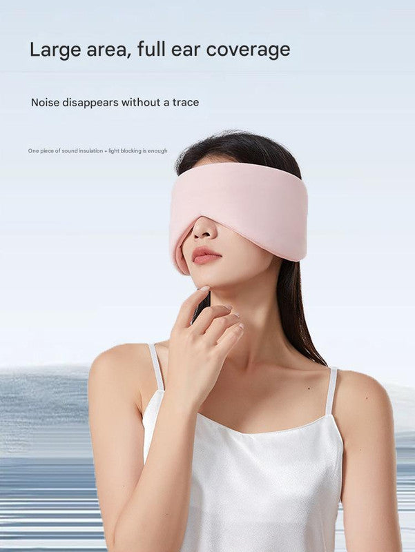 Black Reversible All-Season Sleep Mask - Cooling & Warming with Sound Muffling Ear Covers Function