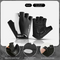 Size XL Black Padded Half-Finger Cycling Gloves - Breathable Shock-Absorbing Workout Gloves for Gym & Fitness