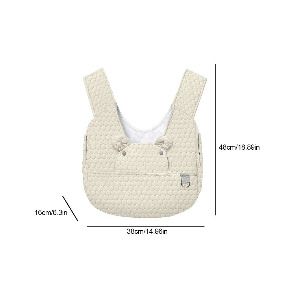 Grey Quilted Hands-Free Pet Carrier Sling - Comfortable Front Pack for Small Dogs & Cats