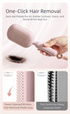 Pink Innovative Self-Cleaning Cushion Hairbrush - Retractable Bristle Detangling & Scalp Massager