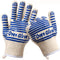 Blue and White Extreme Heat Resistant BBQ Gloves - Cut-Resistant Oven Mitts with Non-Slip Silicone Grip