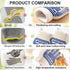 Blue and White Extreme Heat Resistant BBQ Gloves - Cut-Resistant Oven Mitts with Non-Slip Silicone Grip