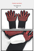 Blue Flame Pattern Extreme Heat Resistant BBQ Gloves - 500°C Flame Design Oven Gloves with Non-Slip Silicone Grip