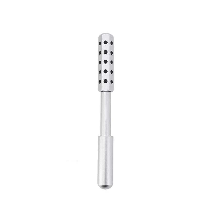 Silver Germanium Stone Facial Roller - Uplifting & Sculpting Beauty Massager for Face and Body
