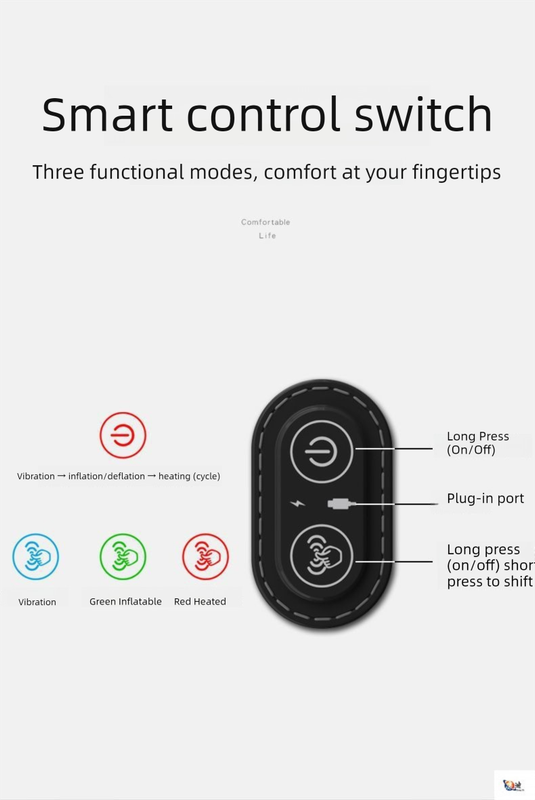 Dark Grey 3-in-1 Heated Back Stretcher with Vibration Massage & Traction Lift — Memory Foam Lumbar Support Cushion for Home Therapy and Pain Relief