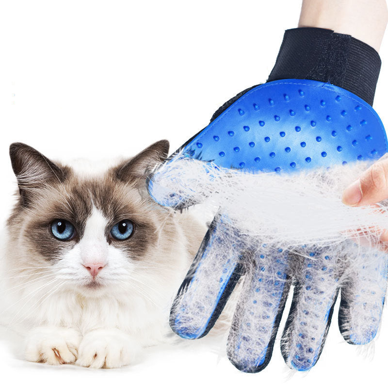 3 Pairs Blue Pet Grooming Gloves for Dogs & Cats - Deshedding, Bathing & Massage Brush