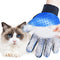 3 Pairs Blue Pet Grooming Gloves for Dogs & Cats - Deshedding, Bathing & Massage Brush