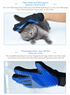 5 Pairs Blue Pet Grooming Gloves for Dogs & Cats - Deshedding, Bathing & Massage Brush