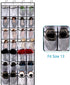 Black Over the Door Shoe Organizer with 24 Mesh Pockets - Space Saving Hanging Storage for Shoes, Accessories, Pantry