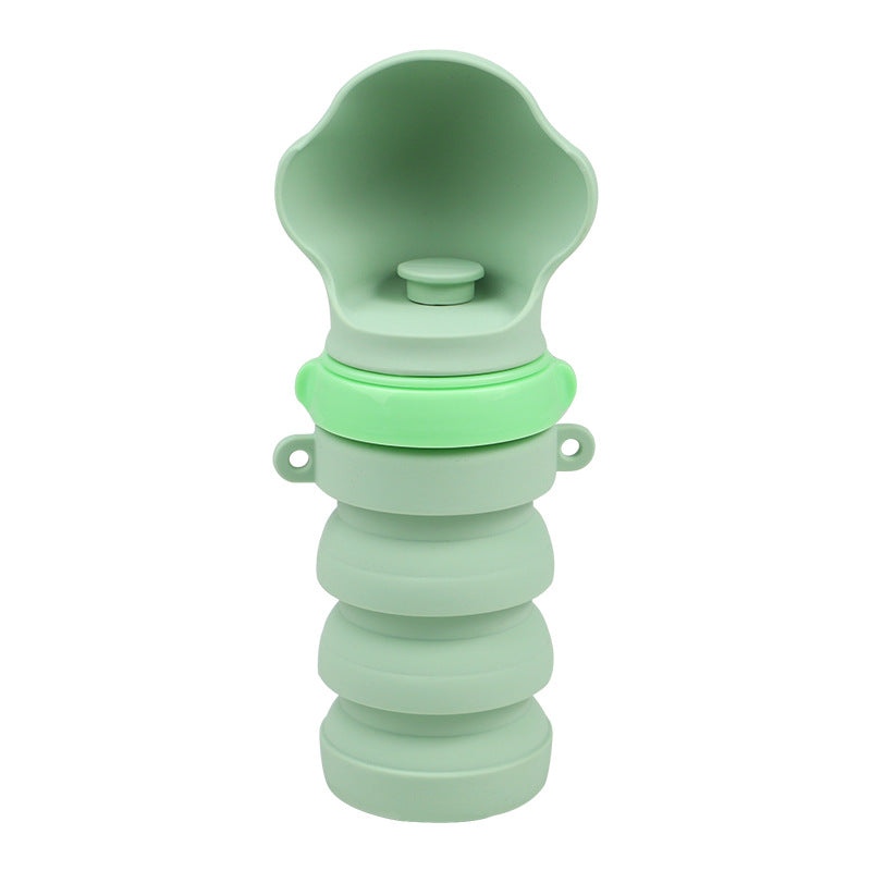 Green Portable Collapsible Pet Water Bottle for Dogs Outdoor Travel Drinking Dispenser Silicone Pet Water Cup