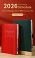 Red 2026 A5 English Daily Planner Notebook 365-Day Schedule Book for Monthly & Annual Planning