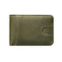 Green Men's Genuine Leather Wallet Vintage Casual Short Bi-fold Cowhide Money Clip Card Holder