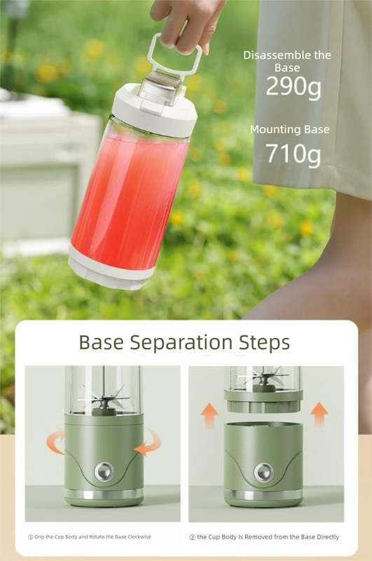 Black Portable Automatic Rechargeable Blender Wireless Juicer Mini Ice Crusher for Smoothies & Shakes