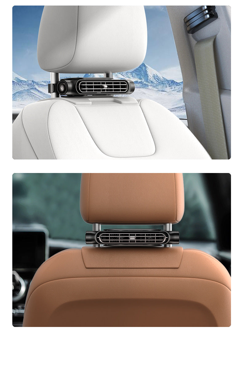 Black Car Seat Back Headrest Fan USB Powered Turbine Cooling Fan with 3 Adjustable Speeds