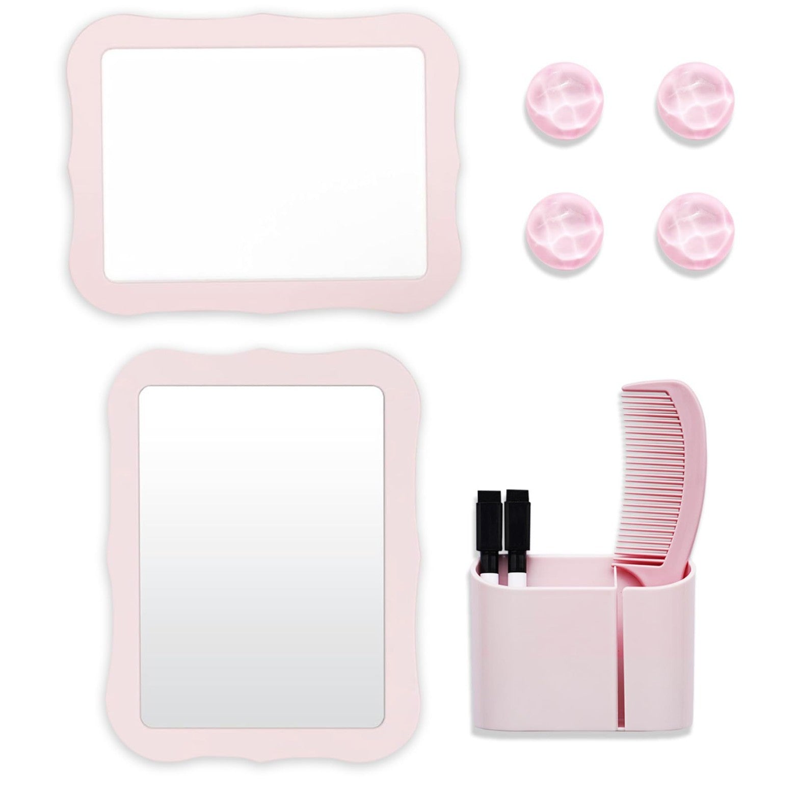 10-Piece Pink Magnetic Locker Organiser Set - Mirror, Whiteboard, Storage Box & Accessories - Back to School Kit