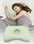 Green Ergonomic Ear Pillow with Hole for Side Sleepers - Pressure Relief Cushion for Ear Pain, Piercings & CNH - Washable Cover