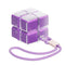 Purple Portable Magnetic Cube Pill Organiser - 8 Compartment Weekly Medicine Travel Case with Lanyard - Detachable Washable PP+PC Storage