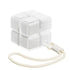 White Portable Magnetic Cube Pill Organiser - 8 Compartment Weekly Medicine Travel Case with Lanyard - Detachable Washable PP+PC Storage