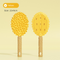 Yellow Pet Durian Massage Comb 2-Pack - Cat Deshedding Brush with Dual-Sided TPR Design for Soft Skin and Fur Cleaning