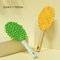 Green and Yellow Pet Durian Massage Comb 2-Pack - Cat Deshedding Brush with Dual-Sided TPR Design for Soft Skin and Fur Cleaning