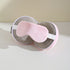 Pink and Grey 3-in-1 Foldable Sleep Eye Mask with Neck Pillow - Compact Travel Pillow for Airplane, Office Naps and Restful Sleep