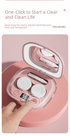 Grey Portable Sonic Wave Contact Lens Cleaner with LED Makeup Mirror - Automatic Electric Lens Cleaning Case for Daily Use
