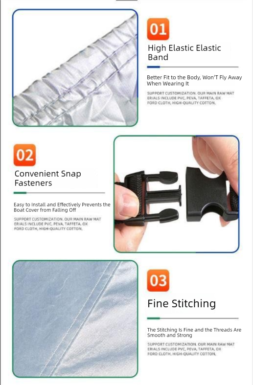 Grey Heavy Duty Waterproof Tarp Covers with Storage Bag, Fits V-Hull, Fish&Ski, Pro-Style, Fishing, Runabout, Bass Boats, 16-18FT(570cm*300cm)