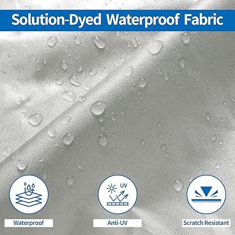 Black Heavy Duty Waterproof Tarp Covers with Storage Bag, Fits V-Hull, Fish&Ski, Pro-Style, Fishing, Runabout, Bass Boats, 17-19FT(600cm*310cm)