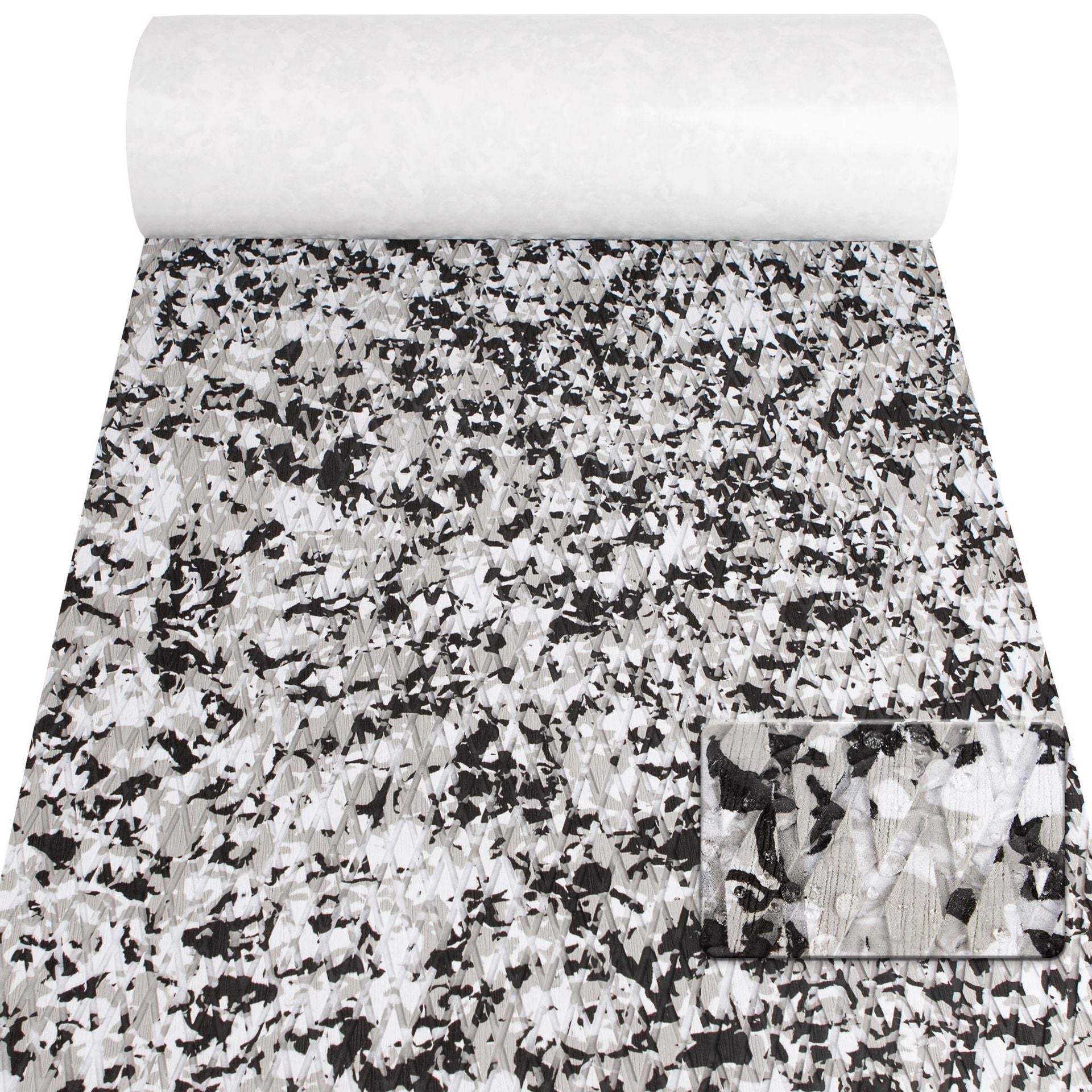 Snow Camouflage EVA Boat Deck Mat - Non-Slip, Waterproof Flooring for Yacht, Boat, and Outdoor Use(2400x300x5mm)
