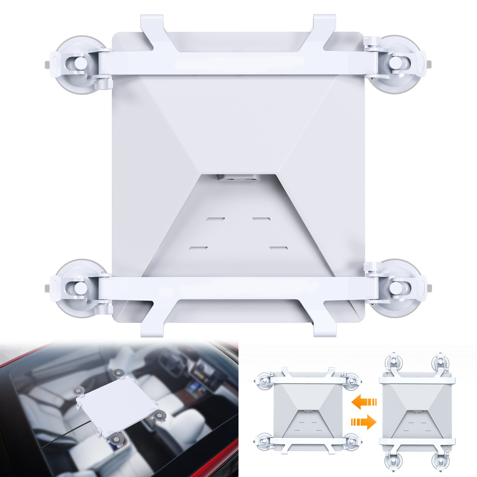 White Star Mini Car Suction Mount Bracket - Universal Glass Mount for Roof, Skylight, and Vehicle Windows