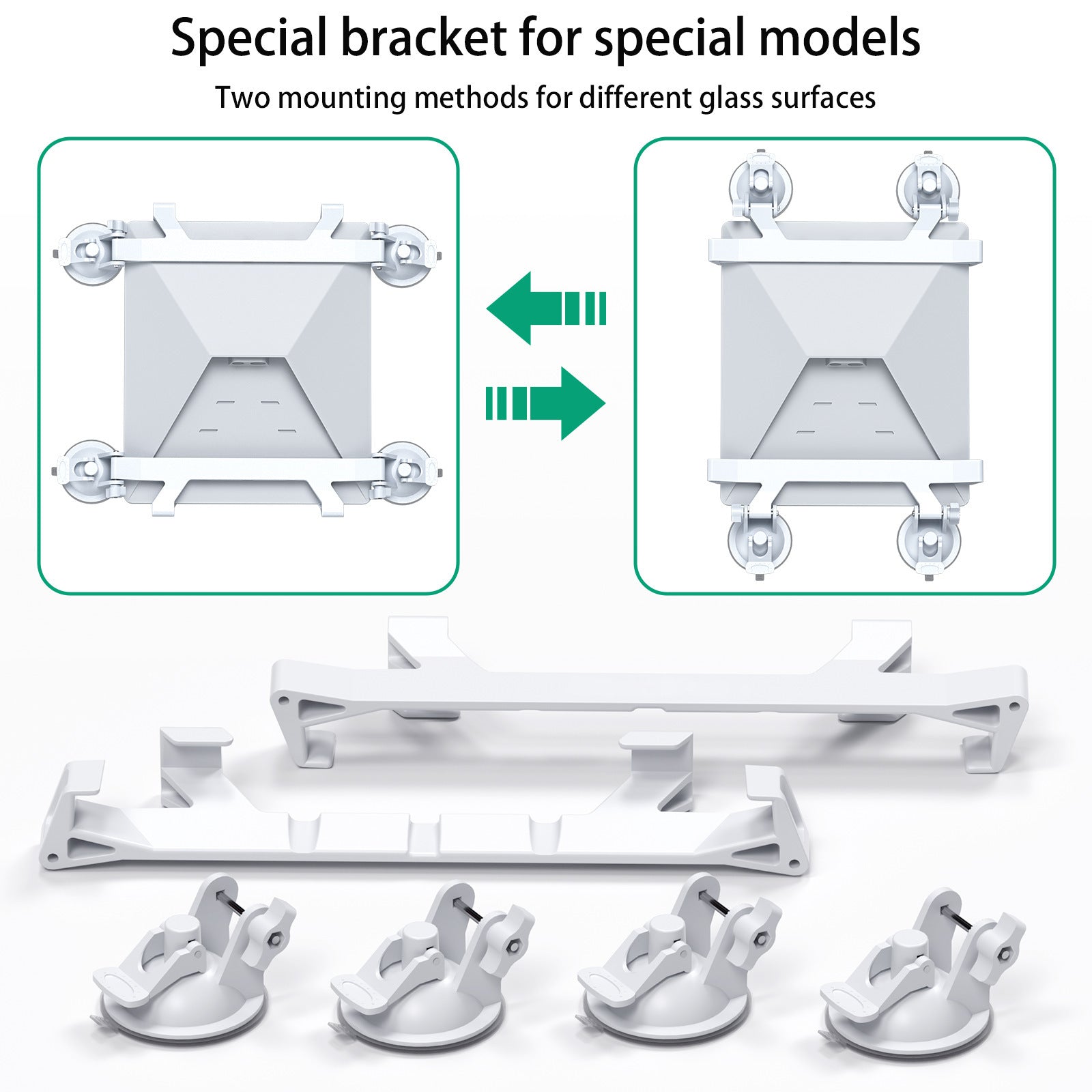 White Star Mini Car Suction Mount Bracket - Universal Glass Mount for Roof, Skylight, and Vehicle Windows