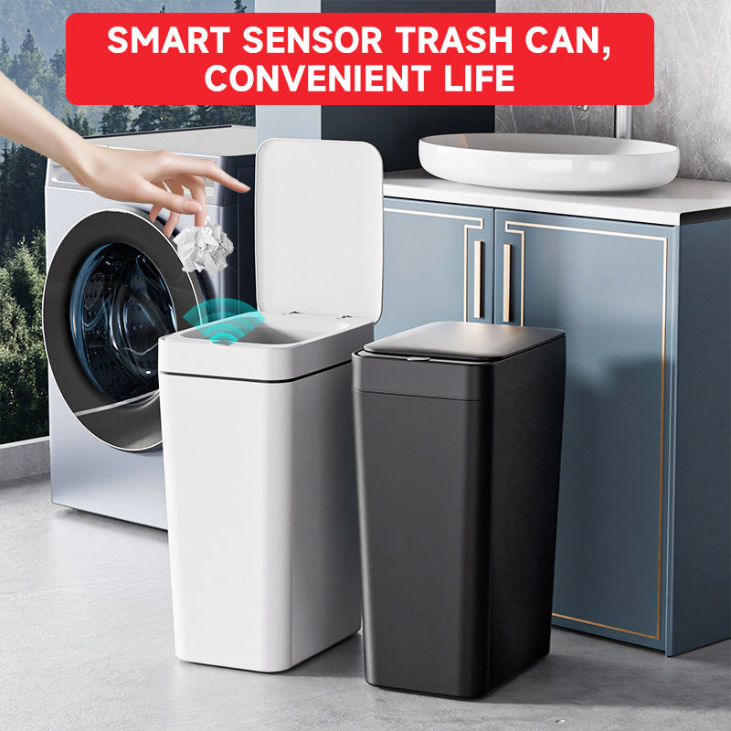Grey Smart Sensor Trash Can – Slim, Durable, and Hands-Free Waste Bin for Kitchen, Bathroom, or Living Room