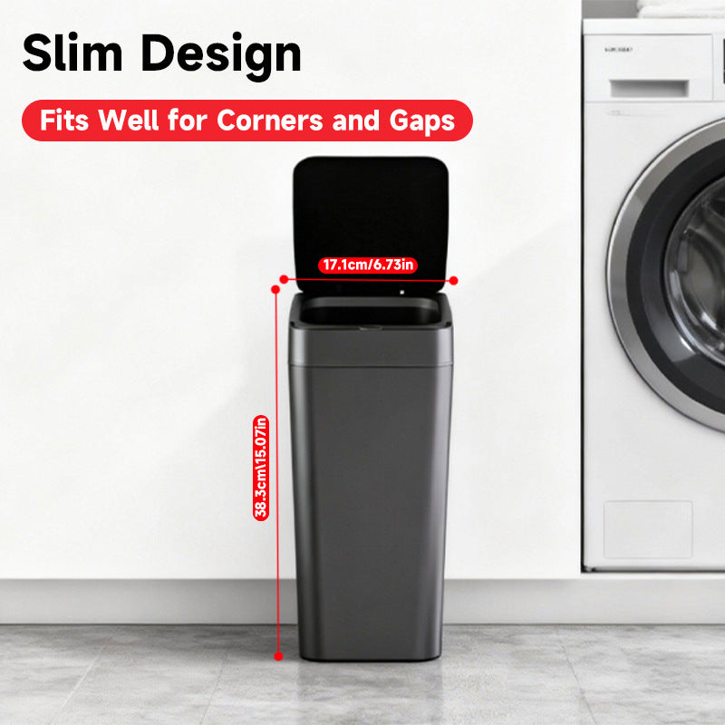 Grey Smart Sensor Trash Can – Slim, Durable, and Hands-Free Waste Bin for Kitchen, Bathroom, or Living Room