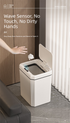 White Smart Sensor Trash Can – 20L Capacity, Touch-Free Operation with Odor-Blocking & Waterproof Design